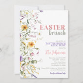 Brunch de Pâques et chasse aux oeufs Invitation fl (Devant)