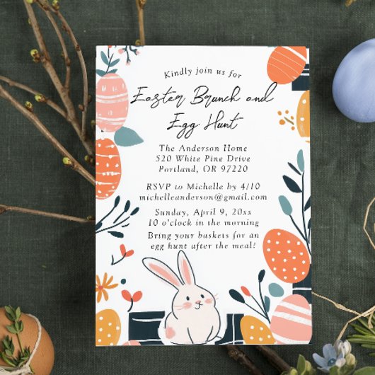 Brunch de Pâques et chasse aux oeufs Invitation la