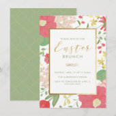 Brunch de Pâques, Floral, Invitation de printemps (Devant / Derrière)