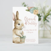 Brunch de Pâques & Invitation Bubbly Pastel Rabbit (Debout devant)