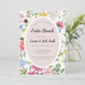 Brunch de Pâques Invitation florale colorée (Debout devant)