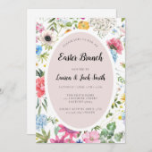Brunch de Pâques Invitation florale colorée (Devant / Derrière)