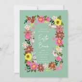 Brunch de Pâques invitation lapin floral (Devant)