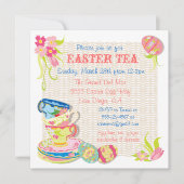 Brunch de thé de Pâques victorien Invitations (Devant)