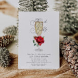 Brunch d'hiver et invitation à la douche nuptiale<br><div class="desc">Christmas Bubbly et Brunch Bridal Shower Invitation. La plupart des lettrages sont modifiables. Objets correspondants dans notre magasin Cava Party Design.</div>