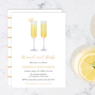 Brunch en Baby Mimosas Baby Shower Kijk en Proost Kaart