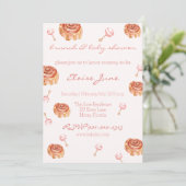 Brunch en Baby shower Meisje Kaart (Staand voorkant)