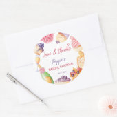 Brunch en bobly patisserie pancake bedankt ronde sticker (Envelop)