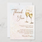 Brunch en Bruisend Champagne Bruiloft Feest Bedankkaart (Voorkant)