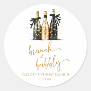 Brunch en Bruisende Champagne Verjaardagsbrunch Fe Ronde Sticker