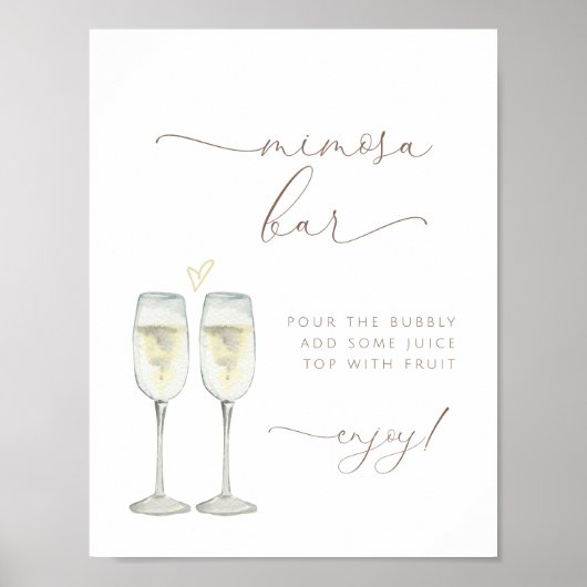 Brunch en Bruisende Mimosa Bar Bord Poster (Voorkant)