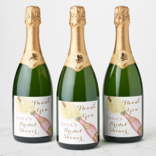 Brunch en Bruisende Mousserende Wijn gouden Bruids Sparkling Wijnetiket