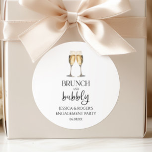 Brunch en Bruisende Verlovingsfeest Brunch Cadeaut Ronde Sticker