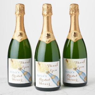 Brunch en Bruisende Wijn gouden Bruilofts Show Sparkling Wijnetiket