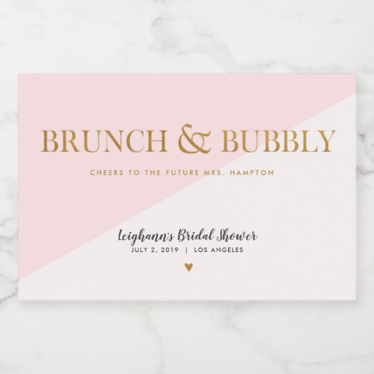 Brunch en bubbel activiteit Bachelorette Mini Sparkling Wijnetiket (Enkel label)