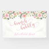 Brunch en bubbelbanner - roze tekst spandoek (Horizontaal)
