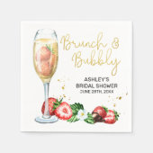 Brunch en bubbelige aardbei en champagnedouche servet (Voorkant)