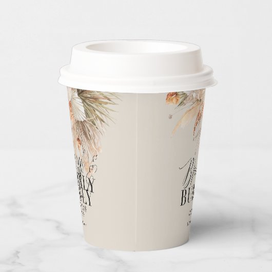 brunch en bubbelige bruidsuitnodiging pampagras papieren bekers (Rechts)