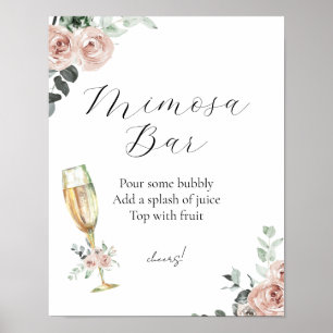Brunch en bubbels Bloemige Mimosa Bar Bord Poster