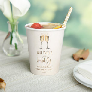 Brunch en bubbels feestelijke brunch voor verlovin papieren bekers