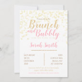 Brunch en bubbels goudkleurige bubbel kaart (Voorkant)