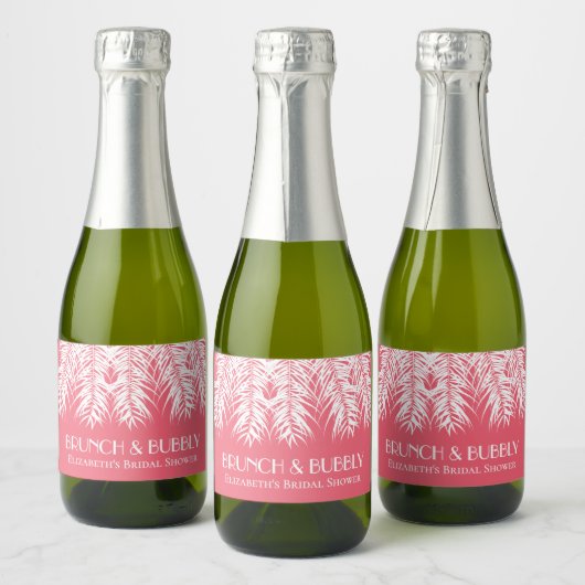 Brunch en bubbels Pink Mini-champagne-etiket Sparkling Wijnetiket (Flessen)
