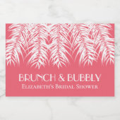 Brunch en bubbels Pink Mini-champagne-etiket Sparkling Wijnetiket (Enkel label)