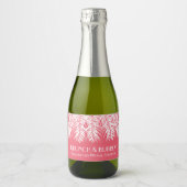 Brunch en bubbels Pink Mini-champagne-etiket Sparkling Wijnetiket (Voorkant)