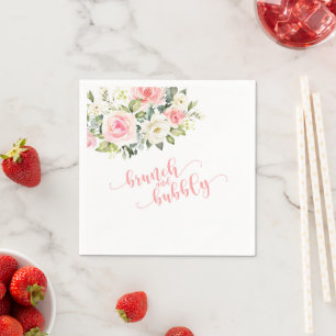 Brunch en bubbels servet - Roze
