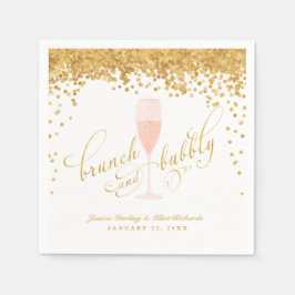 Brunch en Bubble Bachelorette Verloving Brunch Servet