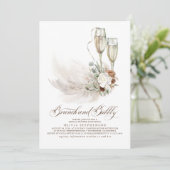 Brunch en Bubble Boho Pampas Grass Vrijgezellenfee Kaart (Staand voorkant)