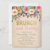 Brunch en Bubble Bridal Shower Invitation Kaart (Voorkant)