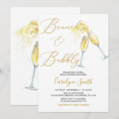 Brunch en Bubble Bridal Shower Invitation Kaart (Voorkant / Achterkant)