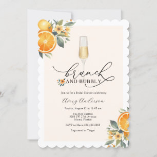 Brunch en Bubble Bridal Shower Invitation Kaart