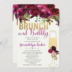 Brunch en Bubble Bridal Shower Invitation Kaart