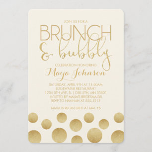 Brunch en Bubble Bridal Shower Invitation Kaart