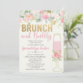 Brunch en Bubble Bridal Shower Invitation Kaart (Staand voorkant)