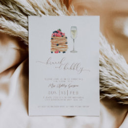Brunch en Bubble Bridal Shower Invitation Kaart