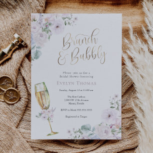 Brunch en Bubble Bridal Shower Invitation Kaart