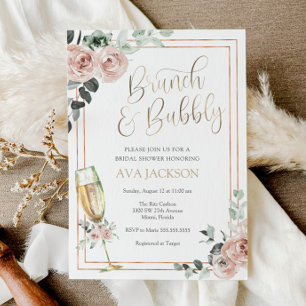 Brunch en Bubble Bridal Shower Invitation Kaart