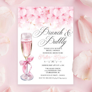 Brunch en Bubble Bridal Shower Invitation Kaart