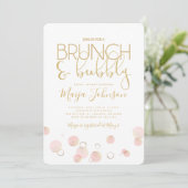 Brunch en Bubble Bridal Shower Invitation Kaart (Staand voorkant)