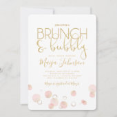 Brunch en Bubble Bridal Shower Invitation Kaart (Voorkant)