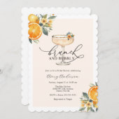 Brunch en Bubble Bridal Shower Invitation Kaart (Voorkant / Achterkant)