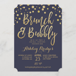 Brunch en Bubble Bridal Shower Invitation Kaart