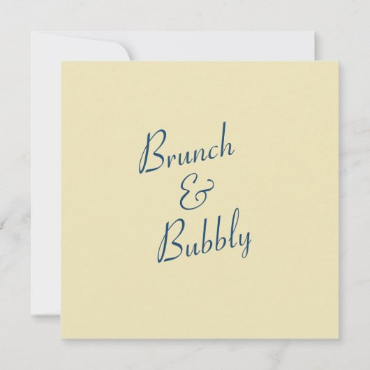 Brunch en Bubble  bruidsdouche uitnodiging (Achterkant)