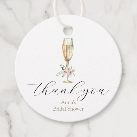 Brunch en bubble champagne dank u bedankjes labels (Voorkant)