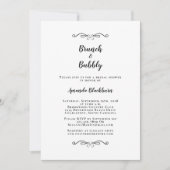 Brunch en Bubble Elegant Black White Vrijgezellenf Kaart (Voorkant)