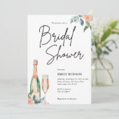 Brunch en Bubble Elegante Bridal Shower Uitnodigin Kaart (Staand voorkant)