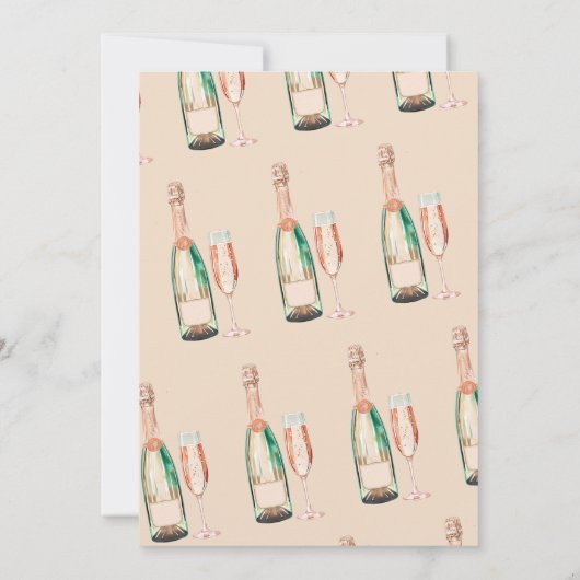 Brunch en Bubble Elegante Bridal Shower Uitnodigin Kaart (Achterkant)